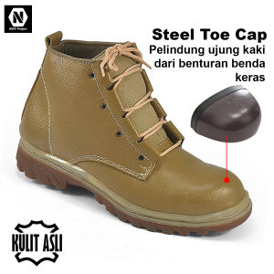 NEFF / Sepatu safety boot kulit asli / Pelindung besi ujung kaki / Sepatu Keselamatan kerja HRC 380