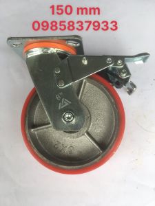 Bánh xe 150 mm PU xoay khóa tại Máy cầm tay NTT bảo hành dài hạn dùng lắp xe đẩy hàng di chuyển nhẹ nhàng êm ái