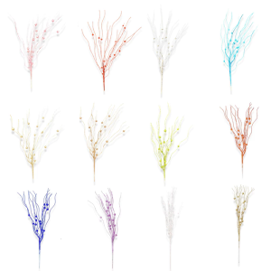 10pcs Plastic Frosted Flower Picks Decorative Stems Glittering Christmas Picks for Tree Ornament and Indoor Displays