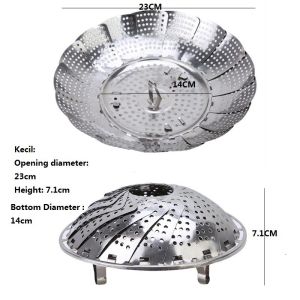 Alas Kukusan Stainless Anti Karat Model Bunga Tatakan Panci Kukus Steamer Bulat Alat Dapur Flexible Fleksibel Lipat Serbaguna