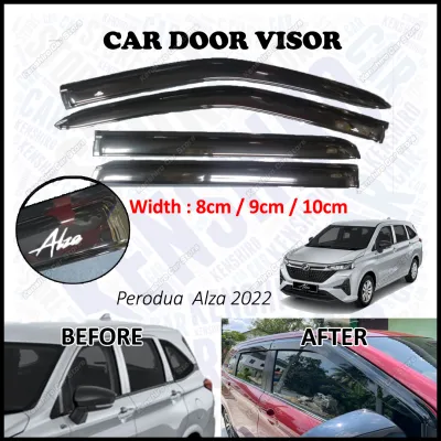 Air Press Window Door Visor Wind Deflector Avoid Rain Water Kening Tingkap Kereta For Perodua Alza 2022 (4pcs/set)