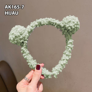 Bando Korea Perempuan Dewasa Aksen Telinga Beruang Berbulu Aksesoris Hiasan Rambut Wanita AK165