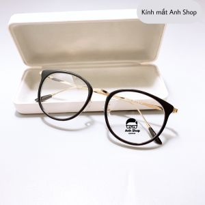 [3-5/8 Hoàn Tiền 25%] Kính tròn mắt mèo kim loại tròn thời trang 9228 nhận cắt mắt cận viễn loạn