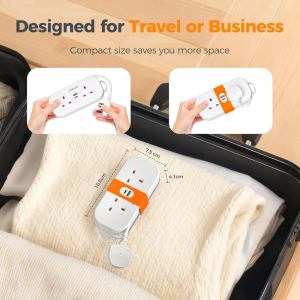 TESSAN Travel Power Strip 1.5m Extension Cord Multi Extension Plug Adapter with USB C Socket
