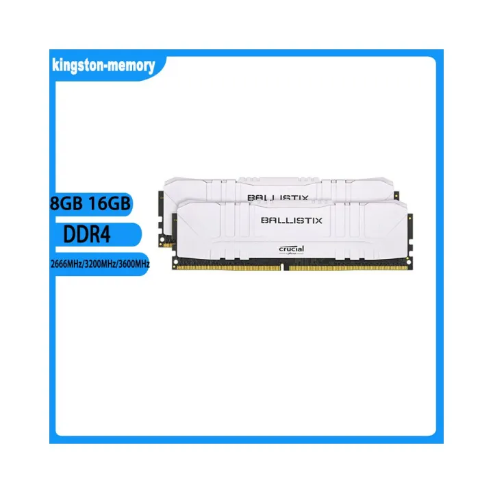 Ballistix RAM DDR4 8GB 16GB 2666mhz 3200mhz 3600mhz Desktop Gaming Memory White