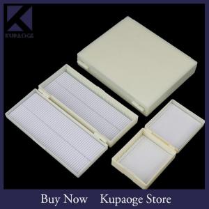 [Kupaoge] Plastic Microscope Slide Box 25/50/100pcs Biological Slices Storage Case