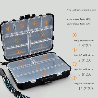 SERENEGLOW Hộp đựng đồ câu cá di động hai tầng với 12 ngăn để đựng mồi lưỡi câu và phụ kiện
