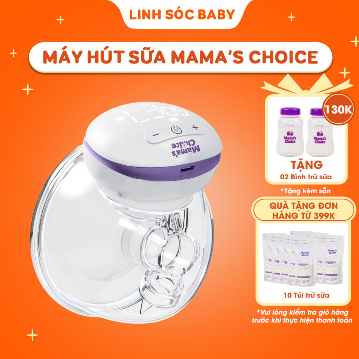 Máy hút sữa không dây Mama Choice | Cup hút sữa rảnh tay phễu silicon mềm mại, vắt sữa hiệu quả