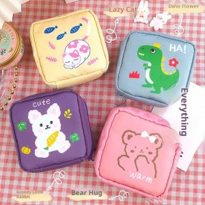 QIHUISHI กระเป๋าบุอนามัยออกแบบรูปหมีน่ารักสำหรับผู้หญิง-พกพาได้ใช้ทุกวันและความจุมากเดินทาง