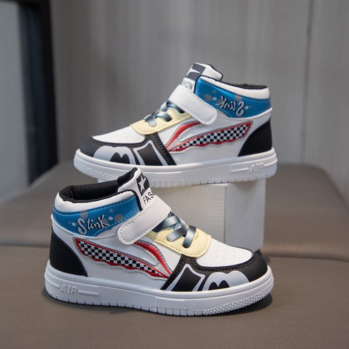 Brand Fashion Kids Shoes for Boys and Girls High Cut Casual Sneakers With  Spike for 3-10years Children(Size 26-37)