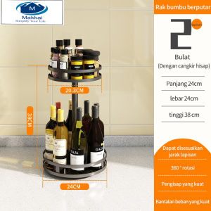 (035)rak bumbu dapur serbaguna susun putar 360 High Quality aesthetic Multi-fungsi organizer kamar kamar mandi dapur untuk bumbu botol kosmetikdll  anti karat tahan gores cocok di apartemen rumah minimalis rapi