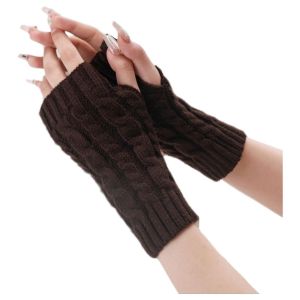 MARBLEX Twist Fingerless Gloves Arm Warmers Thick Warm Long Knitted Gloves Winter Elastic Fingerless Mittens