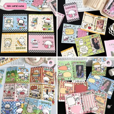Set 6 Bìa Thiệp Cún Trắng 14x20cm Gói Card Bìa Kẹp Dễ Thương Midi Corner