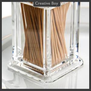 [Creative] Toothpick Box Thickened Acrylic Transparent Square Portable Creative Convenient Living Home Living Room Storage Box
