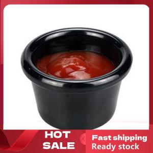 🚚【Local Express Delivery】🚚 Sauce Bowl Gravy Boats Round Glossy Melamine 6cm 50ml Black Mini Dipping Cup American Tableware for Cafe