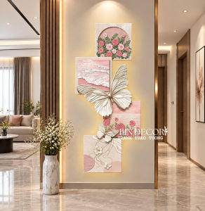 Tranh treo tường đèn led cách điệu họa tiết hoa hồng mẫu sang trọng TDL45