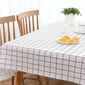 Waterproof Table Cloth PVC Alas Meja Makan 6 Kerusi Plastik Oilproof Dinning Square Table Cover 6 Seat Plaid Plastic 桌布防水
