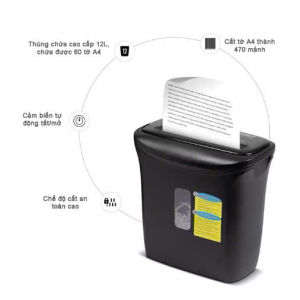 Máy hủy tài liệu hủy giấy 8L -10L - 12L Texet SC-10N (Đen) (Bảo hành 12 tháng)