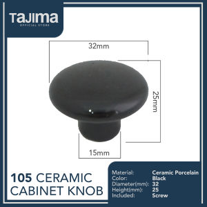 Classy Porcelain 105 32mm Modern Knob Cabinet Handle (1 Piece)