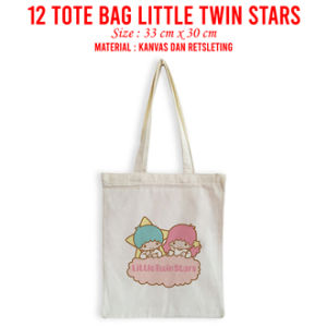 Tote Bag Kanvas Motif Sanrio Goodie Bag Totebag Canvas Souvenir Tas Jinjing Tas Kuliah Shopping Bag