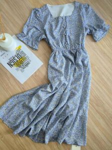 ชุดเดรสสวยสง่าแเสื้อผ้าแฟชั่นพิมพ์ลายดอกเดรสชีฟองเดรสยาวเสื้อผ้าแฟชั่นXL