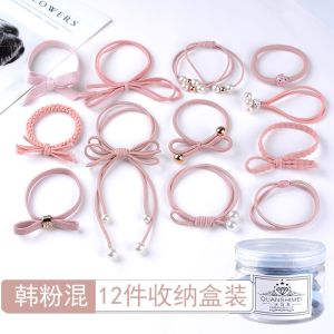 Băng Đô Cao Su Cài Tóc Cho Bé Gái Hàn Quốc 12 Cái/bộ Băng Đô Mới Buộc Tóc Đơn Giản Cho Bé Gái Bộ Dây Buộc Tóc Làm Đẹp Cho Bé Gái Phụ Kiện Tóc Thời Trang Cho Nữ