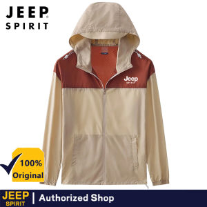 JEEP SPIRIT Spring/Summer Combination Color Lightweight Mens Jacket Windproof Street Clothing Thin Coat Outdoor Sports Loose Sunscreen Clothing