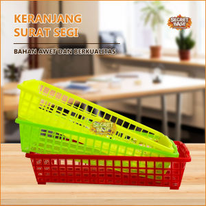 KERANJANG SURAT SEGI - Kotak Serbaguna Panjang / Tempat Sendok Alat Tulis / Organizer - Random