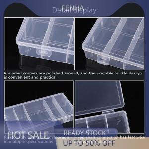 FENHA Transparent With Cover Rectangle Vertical 5 Grid Eyelash Extension Tool Storage Box Glue Tweezer Holder Makeup Organizer