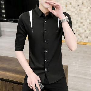 Áo Sơ mi nam tay lỡ chất mềm mát phối màu trẻ trung lịch lãm H46