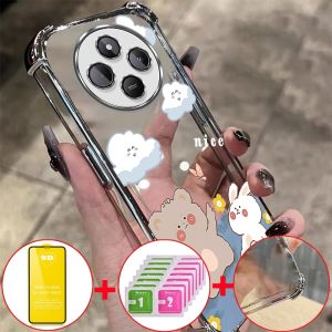 เคสสำหรับศัพท์ Redmi 14c poco c75 2024 5g เคสศัพท์แบบนุ่ม ซิลิโคนกันกระแทก ดีไซน์ใหม่สวยงาม ใส ลายหมี กระต่าย การ์ตูน SJMXX01