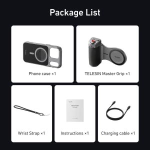 TELESIN Master Grip Magnetic Phone Case Camera Remote for 17 Pro / Pro Max
