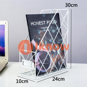 I know Folder Desktop Metal Creative Nordic Hollowed Out Magazine Organizer Document Rack File Holder