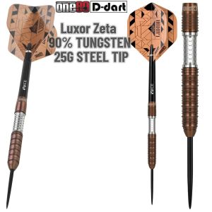 ONE80 STEEL TIP DARTS - 25G LUXOR ZETA 90% VHD TUNGSTEN DART SET ORIGINAL STEEL DART (ARROW DART KELULI)