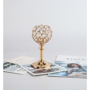 1/3 Pcs Height Kristal Candelabra Ornamen Dekorasi Kreatif Emas Dekorasi Rumah Cahaya Lilin Makan Malam Alat Peraga Pernikahan