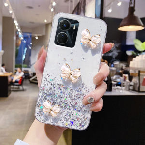 Phone Case Vivo Y17s Y36 Y02 Y16 2022 Transparent shiny Starry Sky Crystal Butterfly Decorated Silicone Soft Casing VIVO Y02 Y16 Phone Camera Protective Cover