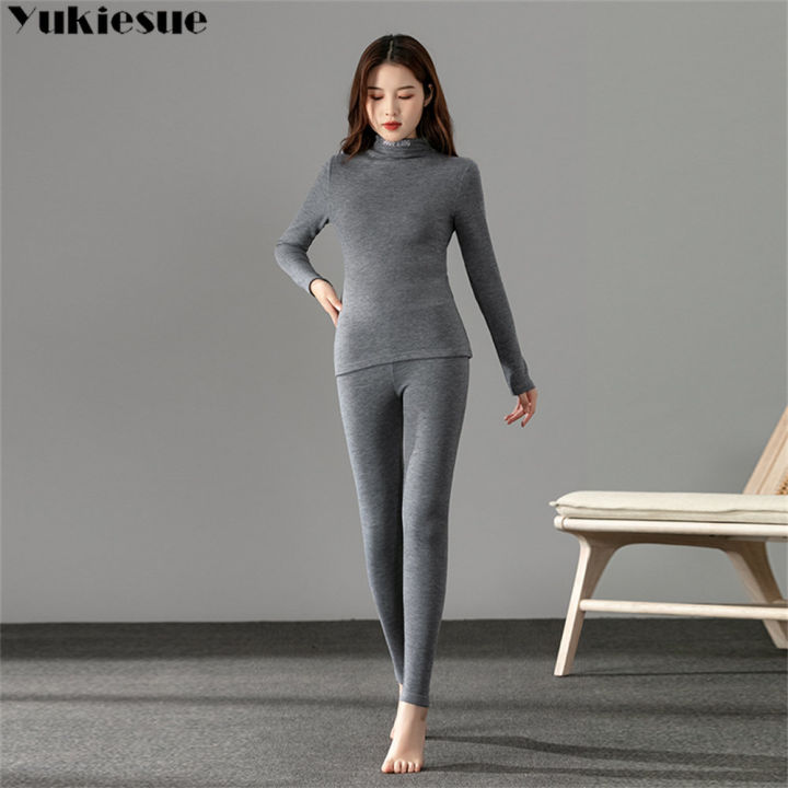 Winter Womens Thermal Underwear Sets High-collar Winter Fast Dry