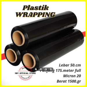 PLASTIK WRAPPING 50CM X 175M STRETCH FILM HITAM PLASTIC WRAP
