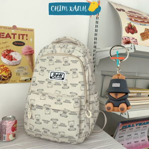 Balo đi học balo nữ đi chơi nữ balo thời trang nữ kiểu dáng siêu cute họa tiết gấᴜ nhiều ngăn chống thấm nước CX11