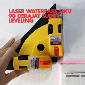 Waterpass Siku 90 Derajat Sudut Leveling Laser Merah Water Line Alat Ukur Kelurusan Pass Square