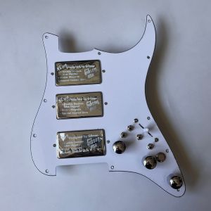Prewired Loaded Guitar Stratocaster Pickguard HHH Pick Guard Gibson Alnico 5 Humbucker Pickups Silent Switch Coil Splitting Switch for Fender Electric Guitar Parts