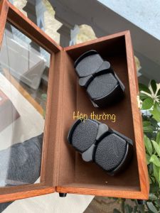 [ BH 2 năm ]Hộp xoay đồng hồ cơ 4 Xoay GỖ HƯƠNG ĐÁ Led+ điều chỉnh 5 chế độ + tự dừng mở nắp  Hộp Lắctích cót đồng hồ cơ