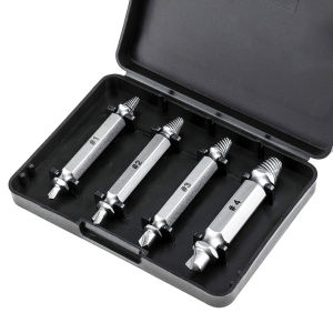 Bộ 4 mũi khoan đa năng 2 đầu khoan tháo rút phá lõi xoắn lấy ốc vít hỏng bu lông gãy tạo ren kim loại gỗ tường sắt thép