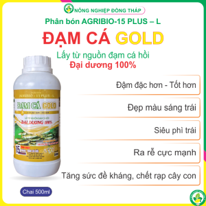 Phân Bón Organic AGRIBIO-15 PLUS - L Đặm Cá Gold Cho Cây Trồng - Hỗ Trợ Phát Triển Siêu Sống Và Chết Rạp - 500ml