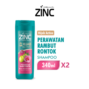 [Paket isi 2] ZINC Shampoo Hijab Active Perawatan Rambut Rontok Botol 340ml