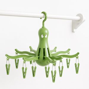 607 - Gantungan Jemuran Baju Lipat Anti UV 16 Penjepit Model Gurita Octopus Hanger