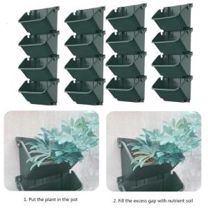 Bộ 4 Chậu trồng cây vườn thẳng đứng cải thiện kiểu dáng ngoài trời của bạn với Chậu treo tường phong cách