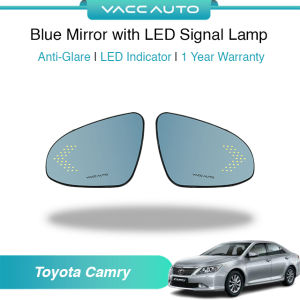 VACC AUTO Blue Mirror with LED Signal Lamp Side Rearview Winker Mirror Lens For Toyota Camry XV50 ACV50 2012-2017 Car Accessories