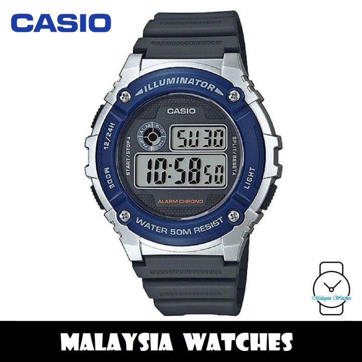 100 Original Casio W 216H 2A Classic Digital Dial Black Blue Resin Watch W216H W216H 2A W 216H 2AVDF Lazada