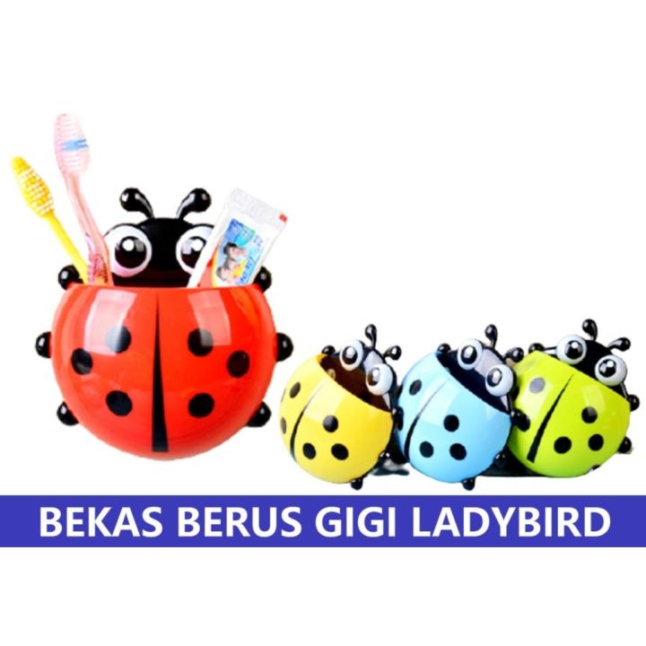Ladybug Toothbrush Toothpaste Holder Bekas Berus Gigi 精致甲虫牙刷牙膏架 | Lazada